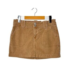 American Eagle Outfitters Casual Tan Autumn Corduroy Super Low Rise Mini Skirt